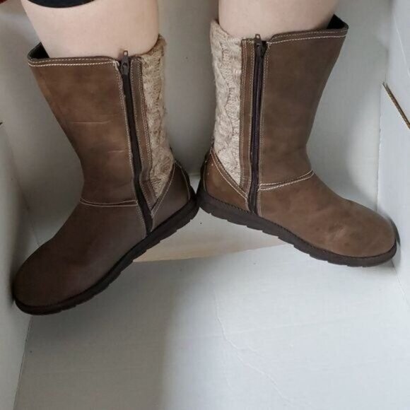 Muk Luks Boots Winter Snow Stacey Sweater Knit ZIP UP Women's WOMAN'S Size 9 - Picture 4 of 16